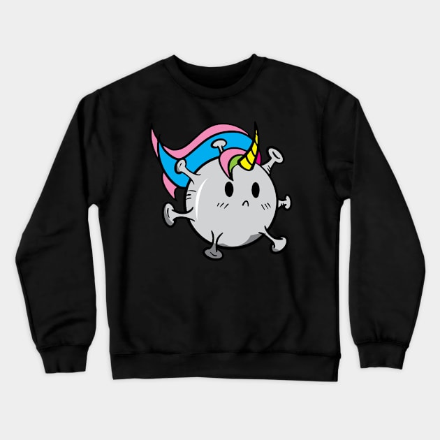 Virus boy unicorns  png cartoon png Crewneck Sweatshirt by Sabai Art